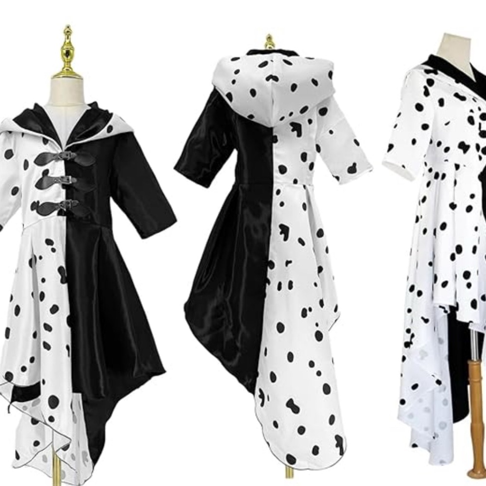 Cruella Deville Black and White High Low Dress XXL